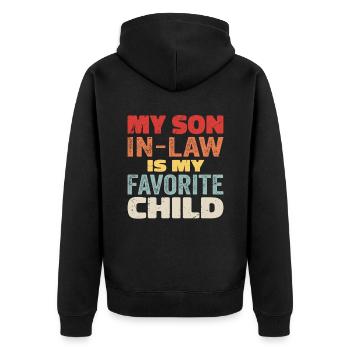 My Son In Law Is My Favorite Child - Unisex Premium Organic Zip Hoodie - black - Back - Nico (187cm)