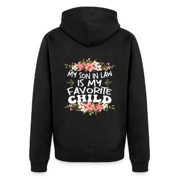My Son In Law Is My Favorite Child - Unisex Premium Organic Zip Hoodie - black - Back - Nico (187cm)