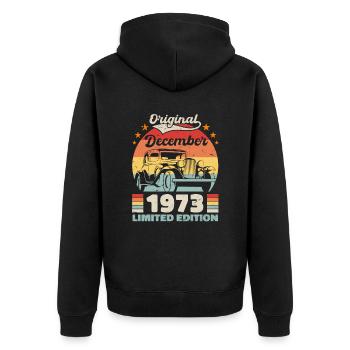 December 1973 Birthday present December 1973 - Unisex Premium Organic Zip Hoodie - black - Back - Nico (187cm)