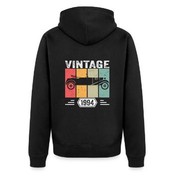 Classic Since 1994, Vintage Car Birthday Gift 1994 - Unisex Premium Organic Zip Hoodie - black - Back - Nico (187cm)