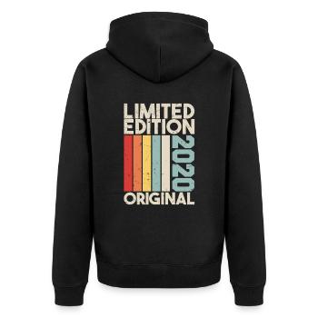 2020 - Limited Edition Birthday Gift 2020 Original - Unisex Premium Bio Zip Hoodie - Schwarz - Hinten - Nico (187cm)