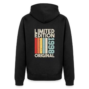 1998 - Limited Edition Birthday Gift 1998 Original - Unisex Premium Bio Zip Hoodie - Schwarz - Hinten - Nico (187cm)