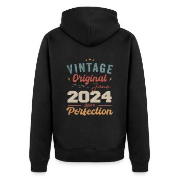 Juin 2024 Vieilli à la perfection Millésime juin 2024 - Veste à capuche bio Premium Unisexe - noir - Dos - Nico (187cm)