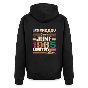 Legendary June 1965 Limited Edition June 1965 - Unisex Premium Organic Zip Hoodie - black - Back - Nico (187cm)