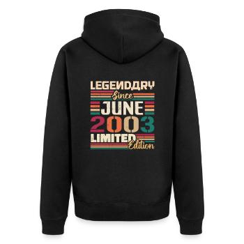 Légendaire Juin 2003 Edition Limitée Juin 2003 - Veste à capuche bio Premium Unisexe - noir - Dos - Nico (187cm)