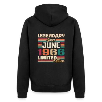 Legendary June 1966 Limited Edition June 1966 - Unisex Premium Organic Zip Hoodie - black - Back - Nico (187cm)