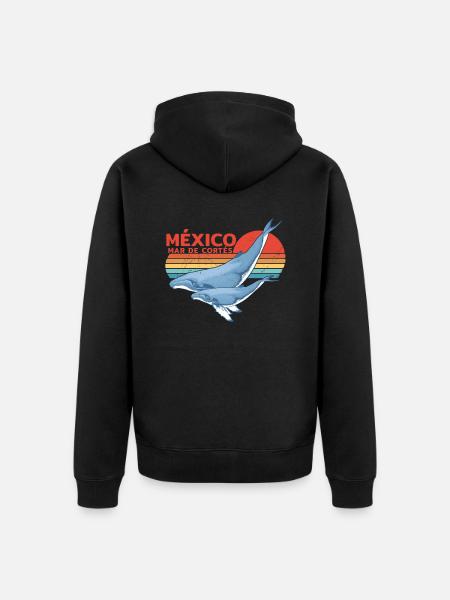 Buckelwale Mexiko - Unisex Premium Bio Zip Hoodie - Schwarz