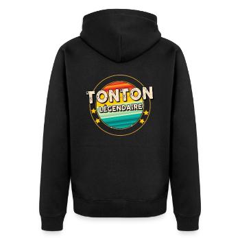 Tonton légendaire Idée cadeau Oncle - Veste à capuche bio Premium Unisexe - noir - Dos - Nico (187cm)
