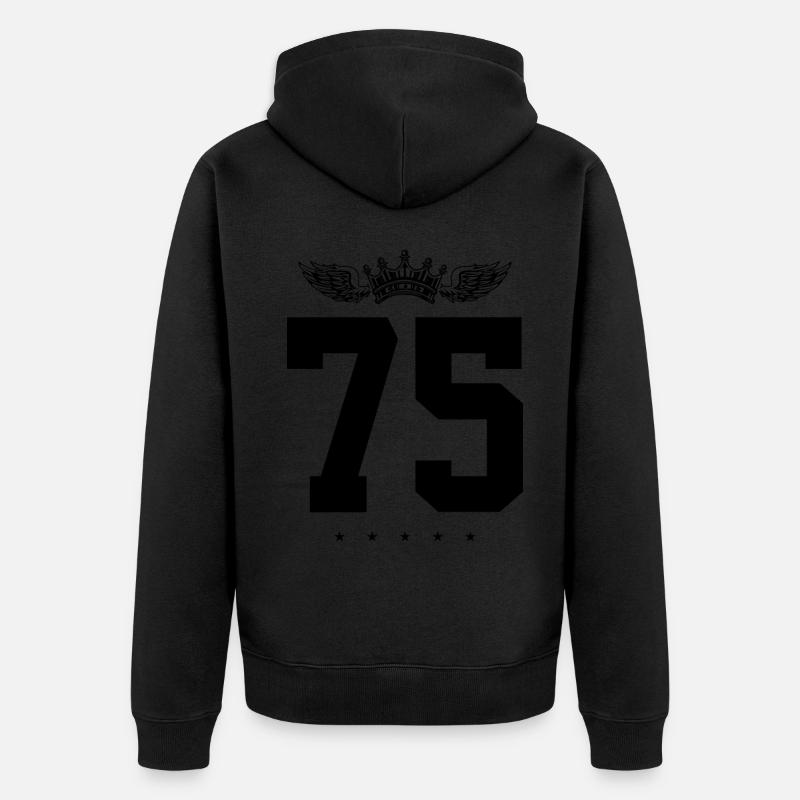 75 Couronne numérique - Veste à capuche bio Premium Unisexe - noir