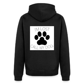 i'm lost call my dog - Veste à capuche bio Premium Unisexe - noir - Dos - Nico (187cm)