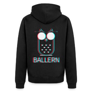 Ballern Techno Raver Electro Rave Musik Club - Unisex Premium Bio Zip Hoodie - Schwarz - Hinten - Nico (187cm)