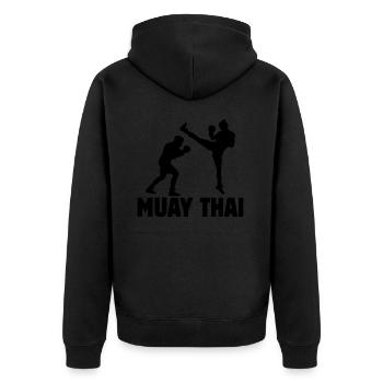 Muay Thaï - Veste à capuche bio Premium Unisexe - noir - Dos - Nico (187cm)