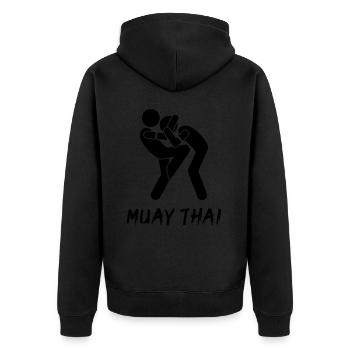 Muay Thaï - Veste à capuche bio Premium Unisexe - noir - Dos - Nico (187cm)