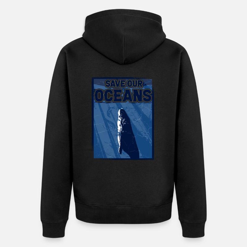 Sauvons nos océans - Veste à capuche bio Premium Unisexe - undefined