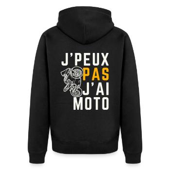 J peux pas j ai Moto - Veste à capuche bio Premium Unisexe - noir - Dos - Nico (187cm)