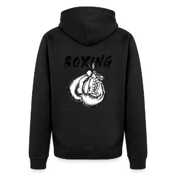 Boxe - Veste à capuche bio Premium Unisexe - noir - Dos - Nico (187cm)