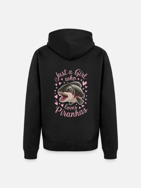 Piranha - Unisex Premium Bio Zip Hoodie - Schwarz