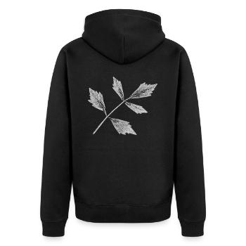 Leaf lovage / herb plant - Unisex Premium Organic Zip Hoodie - black - Back - Nico (187cm)