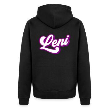 Leni | Couleurs changeantes - Veste à capuche bio Premium Unisexe - noir - Dos - Nico (187cm)