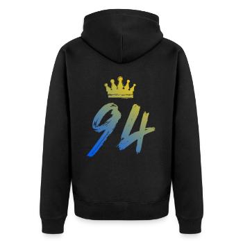 94 Couronne numérique - Veste à capuche bio Premium Unisexe - noir - Dos - Nico (187cm)