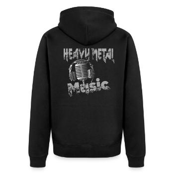 Heavy Metal Music ... microphone de musicien - Veste à capuche bio Premium Unisexe - noir - Dos - Nico (187cm)