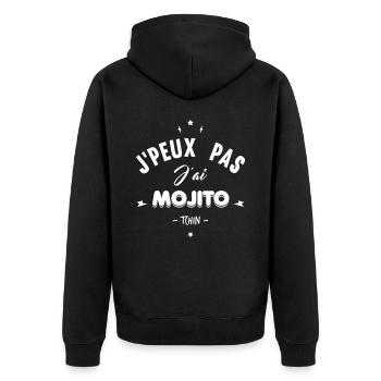j'peux pas j'ai mojito - Veste à capuche bio Premium Unisexe - noir - Dos - Nico (187cm)