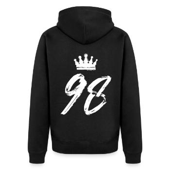 98 Couronne numérique - Veste à capuche bio Premium Unisexe - noir - Dos - Nico (187cm)