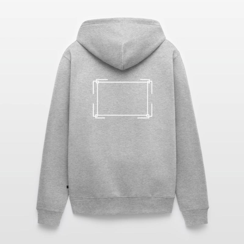 Rectangular frame in white basic text Unisex Premium Organic Zip Hoodie