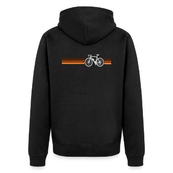 Fahrrad Rennrad Retro - Unisex Premium Bio Zip Hoodie - Schwarz - Hinten - Nico (187cm)