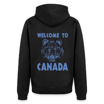 Bienvenue au Canada - Veste à capuche bio Premium Unisexe - noir - Dos - Nico (187cm)