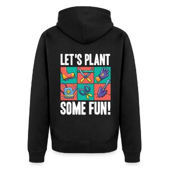 Landschaftsbau Landschaftsgärtner Gärtner Geschenk - Unisex Premium Bio Zip Hoodie - Schwarz - Hinten - Nico (187cm)