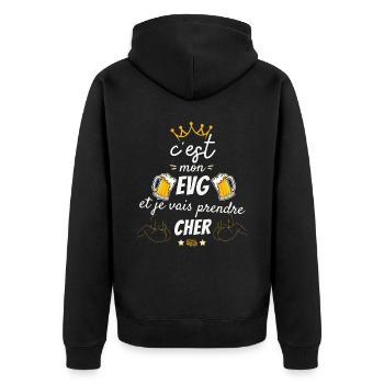 Das ist mein Junggesellenabschied, den ich nehmen werde, liebes Humor-Geschenk - Unisex Premium Bio Zip Hoodie - Schwarz - Hinten - Nico (187cm)