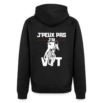 J'Peux pas j'ai VTT - Veste à capuche bio Premium Unisexe - noir - Dos - Nico (187cm)