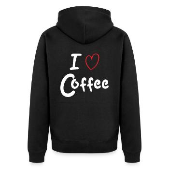 J’adore le café - Veste à capuche bio Premium Unisexe - noir - Dos - Nico (187cm)