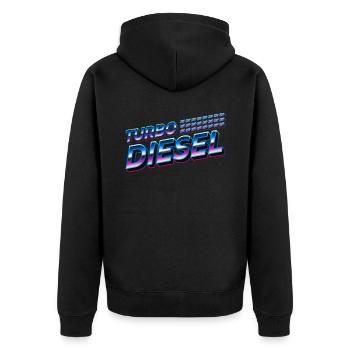 Turbo Diesel - Unisex Premium Organic Zip Hoodie - black - Back - Nico (187cm)