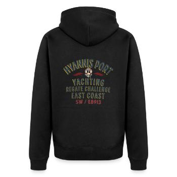 Hyannis Port Regatta Challenge blc - Unisex Premium Bio Zip Hoodie - Schwarz - Hinten - Nico (187cm)