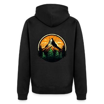 Montagne, montagne, escalade, randonnée, alpinisme, vélo - Veste à capuche bio Premium Unisexe - noir - Dos - Nico (187cm)