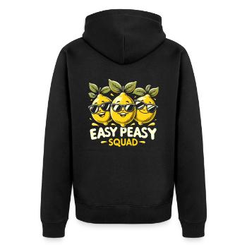 Easy Peasy Squad Trio Citron FD - Veste à capuche bio Premium Unisexe - noir - Dos - Nico (187cm)