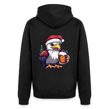 Aigle Bière de Noël Drôle - Veste à capuche bio Premium Unisexe - noir - Dos - Nico (187cm)