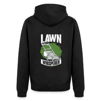 Rasenmäher Rasen Mähen Garten Gärtner Geschenk - Unisex Premium Bio Zip Hoodie - Schwarz - Hinten - Nico (187cm)