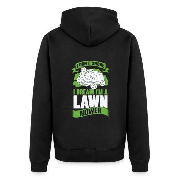 Rasenmäher Rasen Mähen Schnarchen Gärtner Geschenk - Unisex Premium Bio Zip Hoodie - Schwarz - Hinten - Nico (187cm)