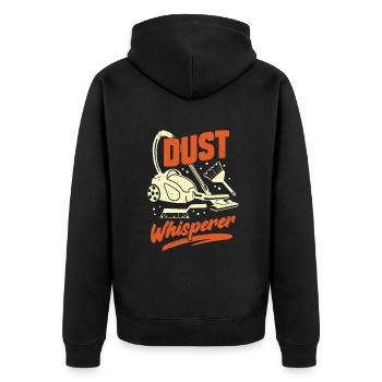 Lustiges Staubsaugen Reinigungskraft Geschenk - Unisex Premium Bio Zip Hoodie - Schwarz - Hinten - Nico (187cm)