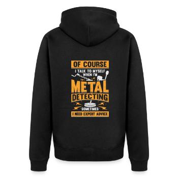 Sondeln Metalldetektor Sondengänger Geschenk - Unisex Premium Bio Zip Hoodie - Schwarz - Hinten - Nico (187cm)