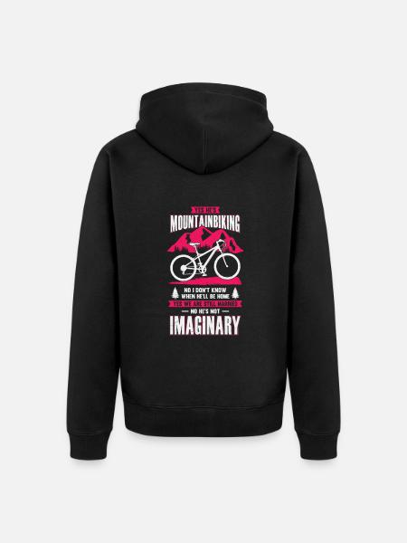 Mountain biker wife Mrs. Gift - Unisex Premium Organic Zip Hoodie - black