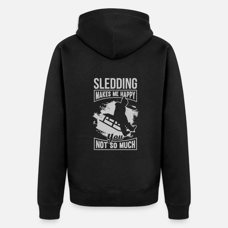 Sledging Winter Sledge Gift - Unisex Premium Organic Zip Hoodie - black