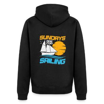 Segelboot Segeln Sonntag Segler Geschenk - Unisex Premium Bio Zip Hoodie - Schwarz - Hinten - Nico (187cm)
