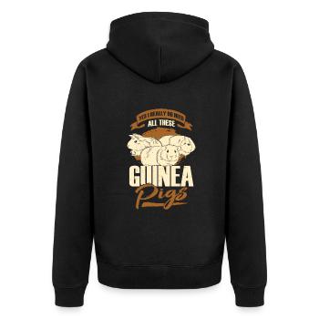 Lustiges Meerschweinchen Haustiere Geschenk - Unisex Premium Bio Zip Hoodie - Schwarz - Hinten - Nico (187cm)