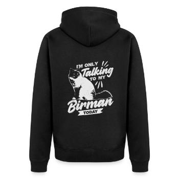 Sacred Burmese Cat Burmese Holder Breeder Gift - Unisex Premium Organic Zip Hoodie - black - Back - Nico (187cm)