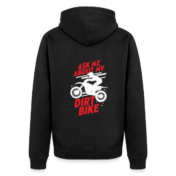 Motocross Dirt Bike Rennen Motocrosser Geschenk - Unisex Premium Bio Zip Hoodie - Schwarz - Hinten - Nico (187cm)