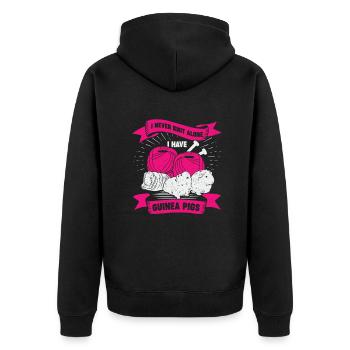 Stricken Hobby Meerschweinchen Strickerin Geschenk - Unisex Premium Bio Zip Hoodie - Schwarz - Hinten - Nico (187cm)